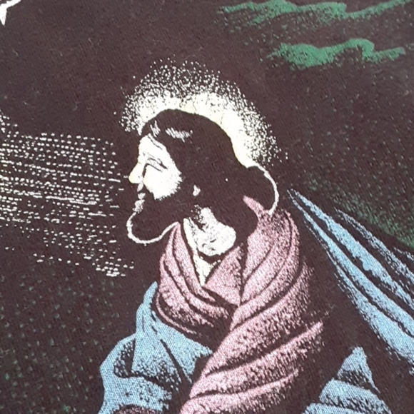 Vintage 1990's Jesus Praying tshirt 1/1 - Picture 4 of 4